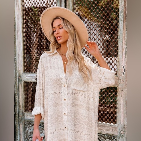 VICI Train Of Thought Button Down Shirt Dress - Picture 2 of 12